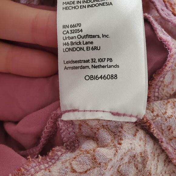 Free People Dress Womens Small Purple Pink Floral Boho Layered Milkmaid Whimsy - Picture 10 of 11